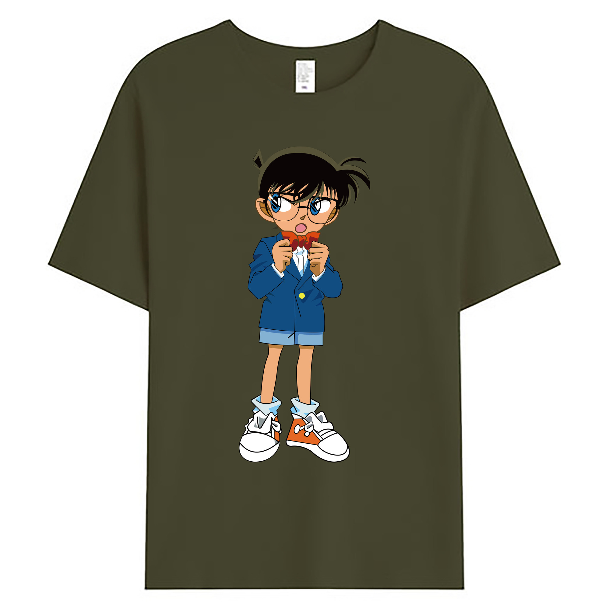 （画像用） 名探偵コナン 江戸川 コナン Detective Conan Conan Edogawa 綿100％ メンズ半袖Tシャツ｜肌触りやわらか＆通気性